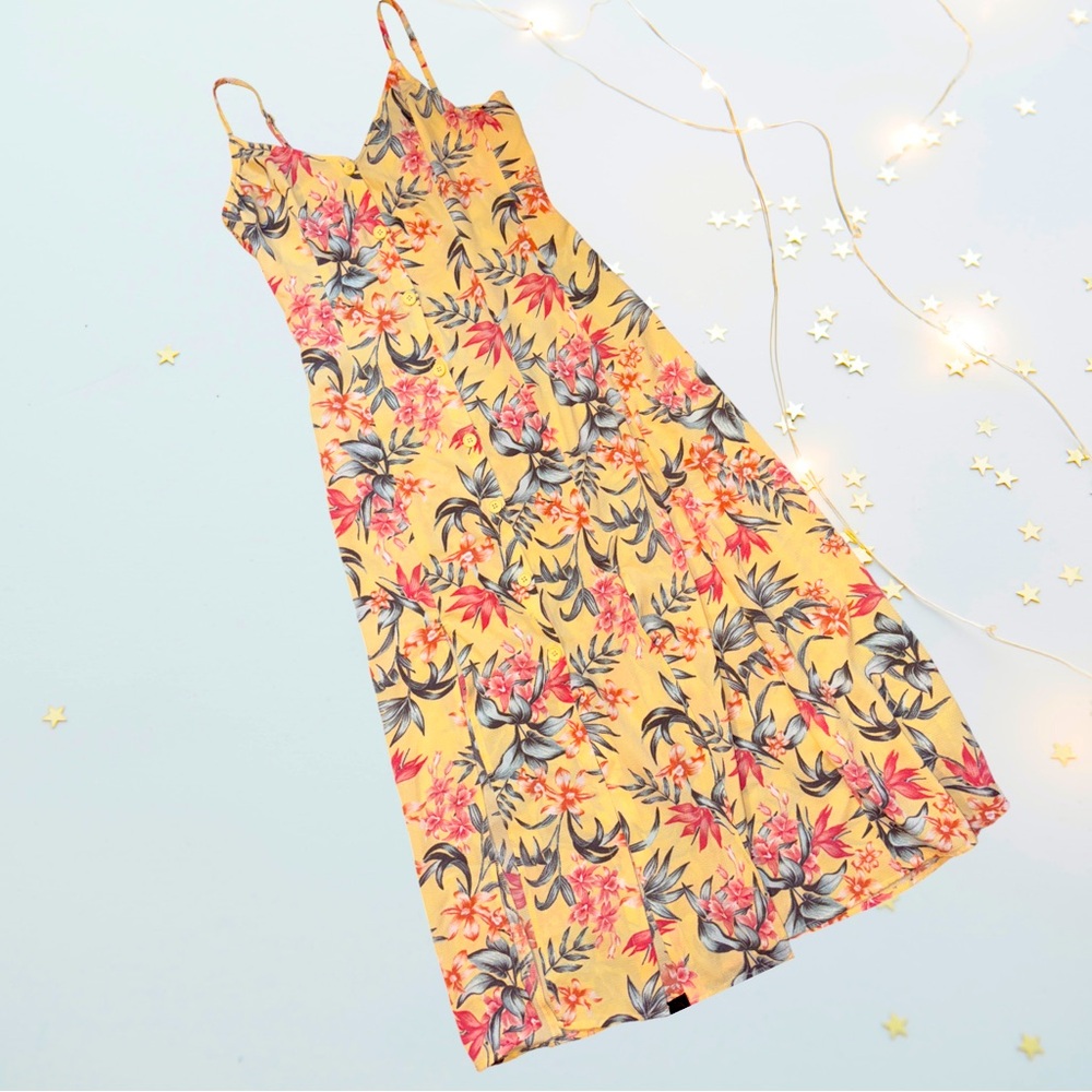 Floral Yellow Maxi Dress